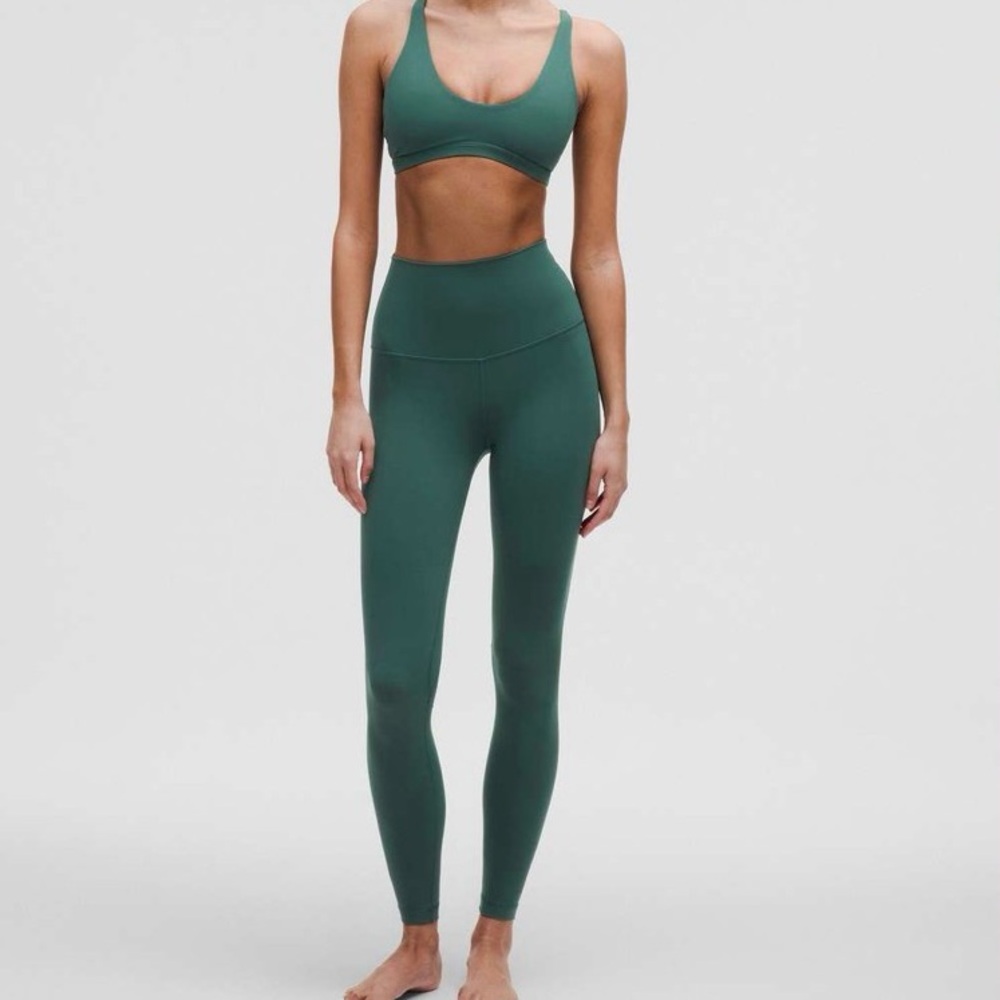 lululemon athletica Nulu Strappy Scoop Sports Bra in Storm Teal